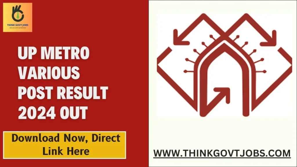 UP Metro Various Post Result 2024