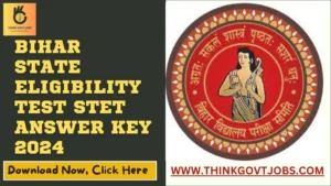 Bihar State Eligibility Test STET Answer Key 2024