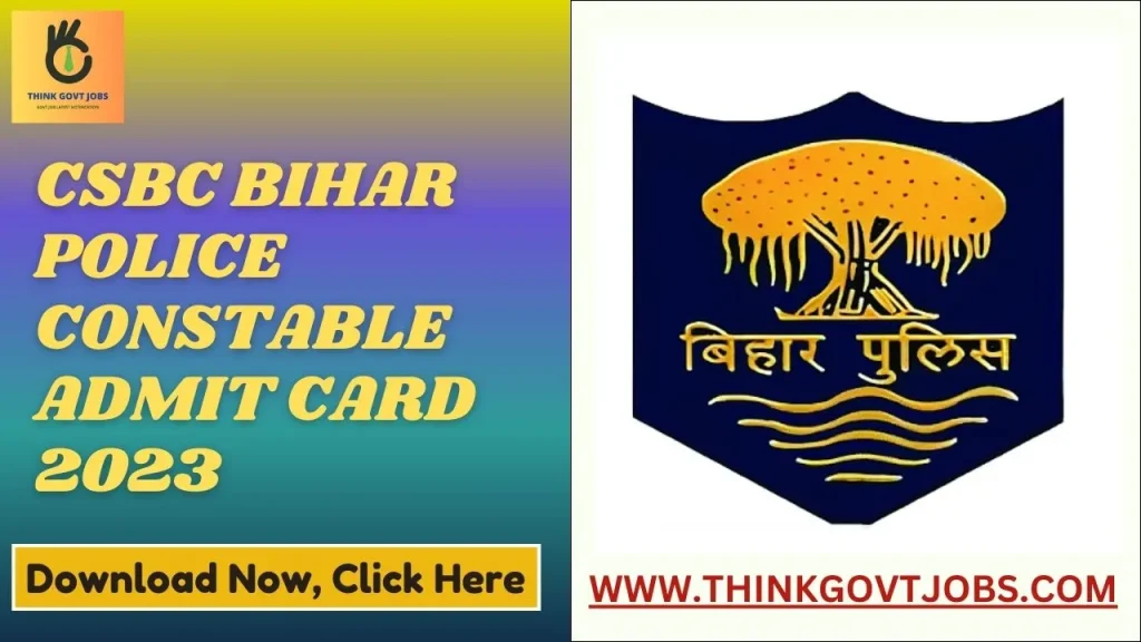 CSBC Bihar Police Constable Admit Card 2023