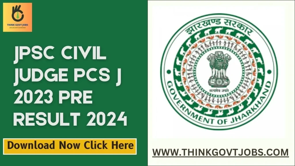 JPSC Civil Judge PCS J 2023 Pre Result 2024