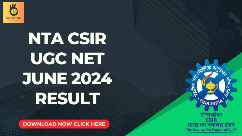 NTA CSIR UGC NET June 2024 Result