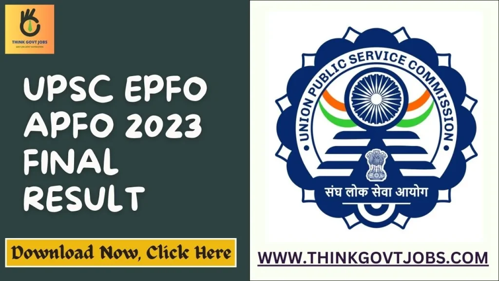 UPSC EPFO APFO 2023 Final Result