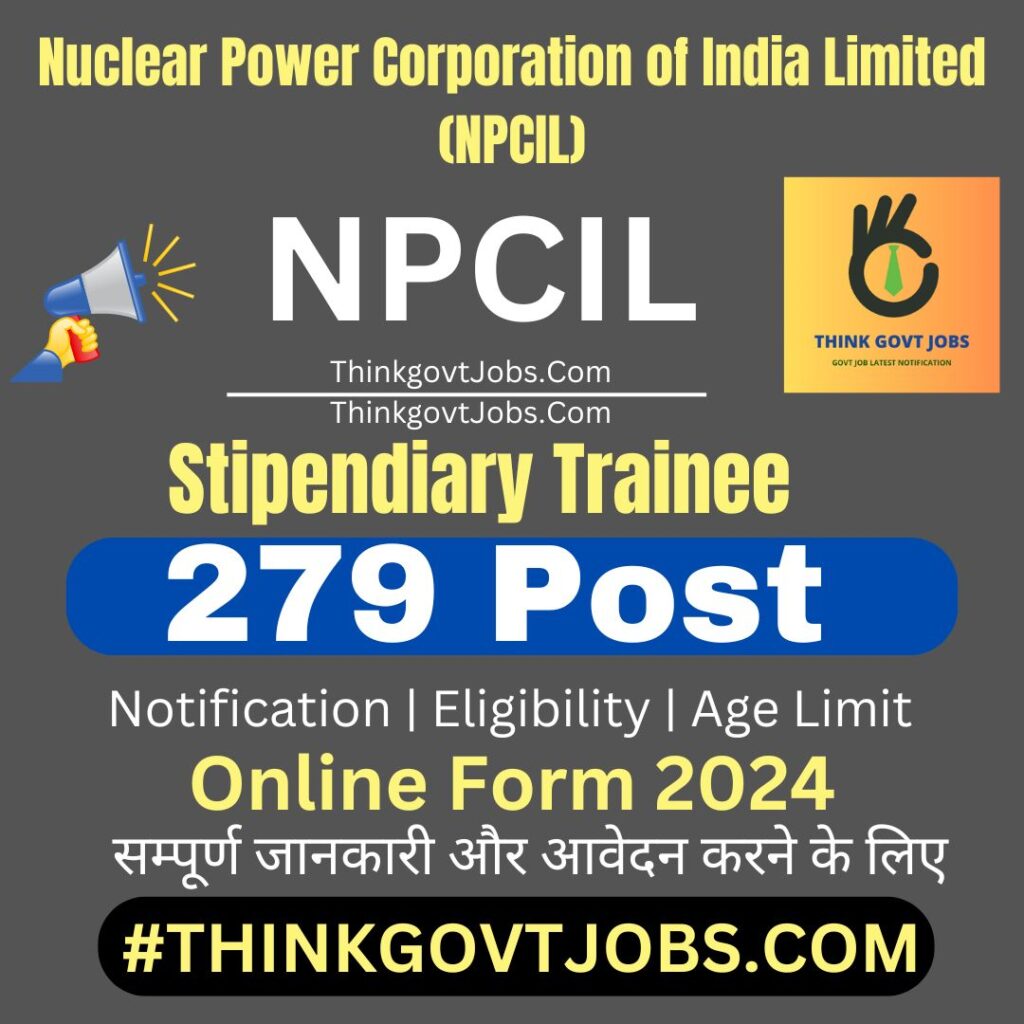 NPCIL Stipendiary Trainee Online Form 2024