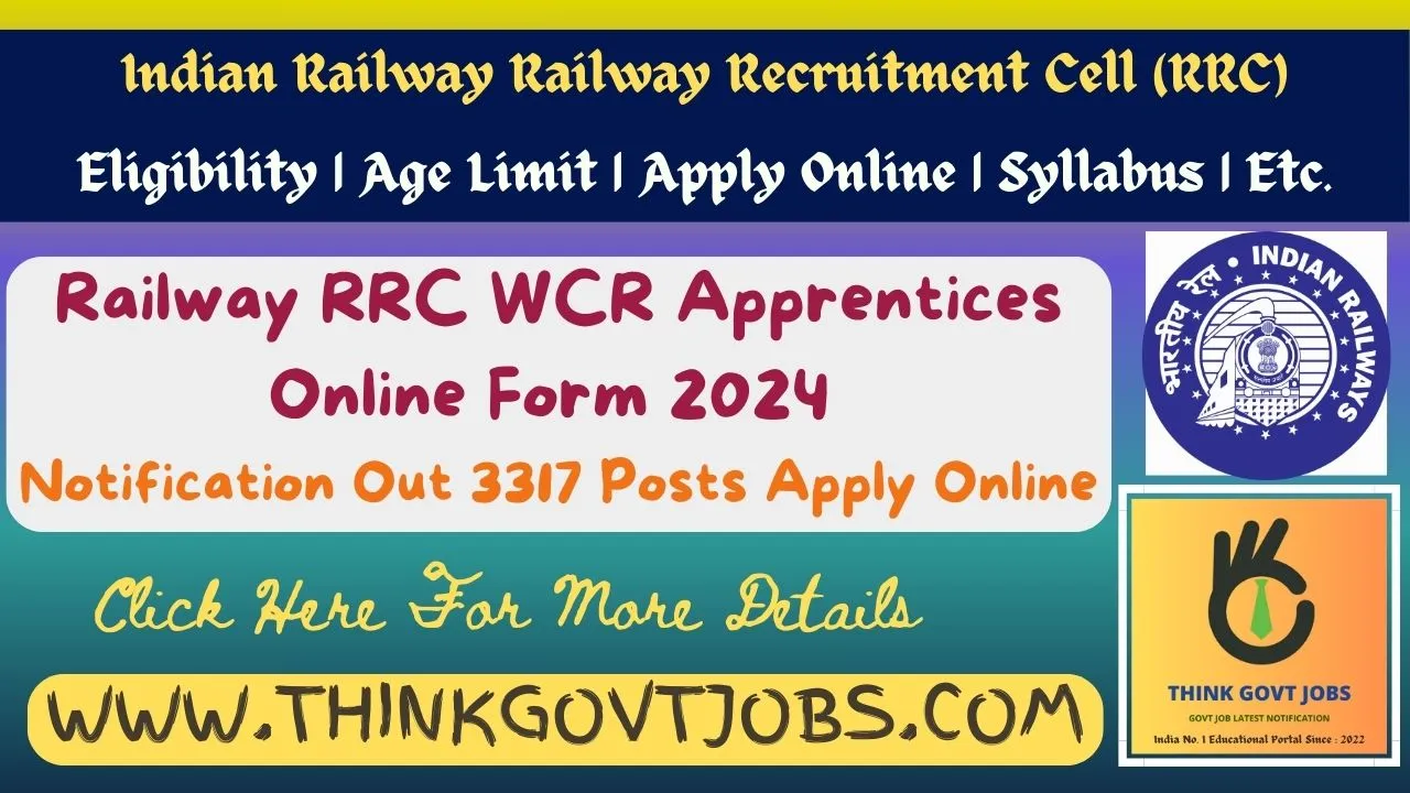 Railway RRC WCR Apprentices Online Form 2024