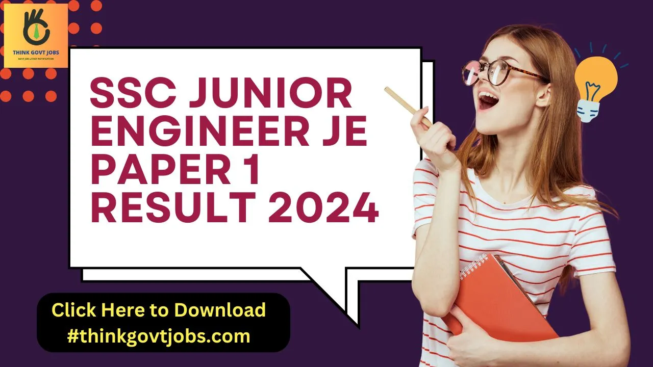 SSC Junior Engineer JE Paper 1 Result 2024