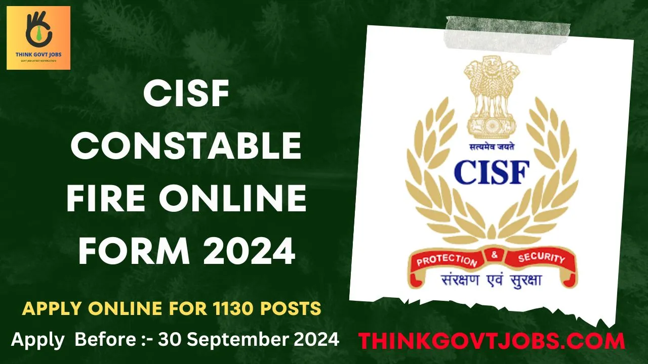 CISF Constable Fire Online Form 2024