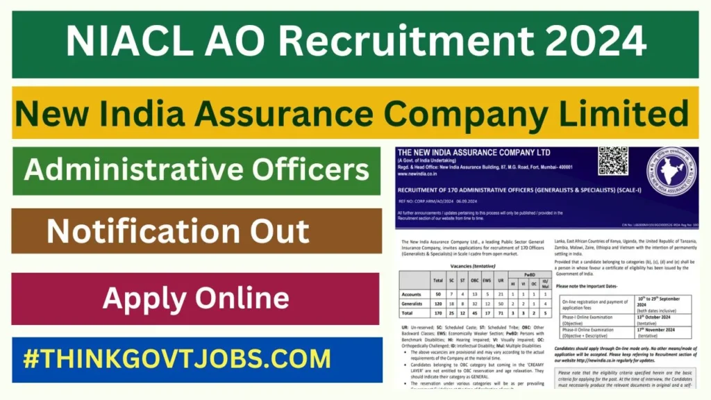 NIACL Administrative Officers Recruitment
