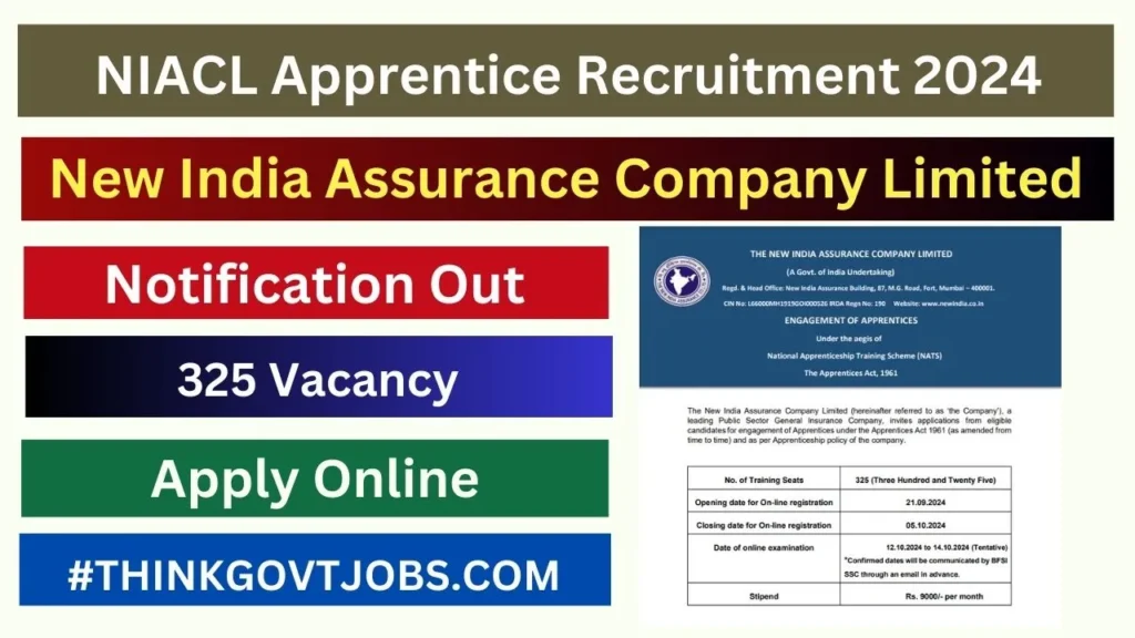 NIACL Apprentice Recruitment 2024