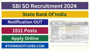 SBI SO Recruitment 2024