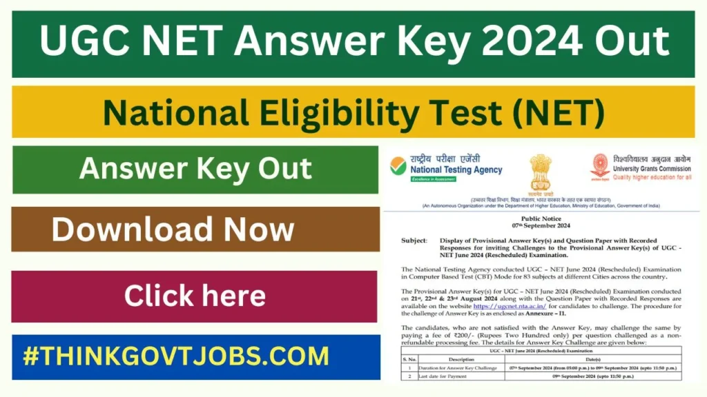 UGC NET Answer Key 2024 Out