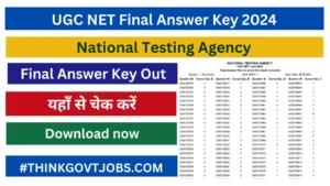 UGC NET Final Answer Key 2024