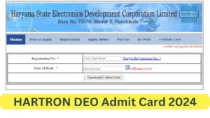 HARTRON DEO Admit Card 2024