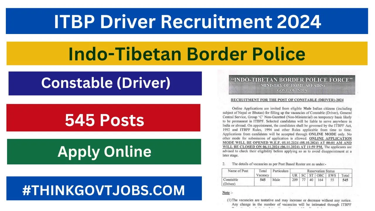 ITBP Driver Recruitment 2024