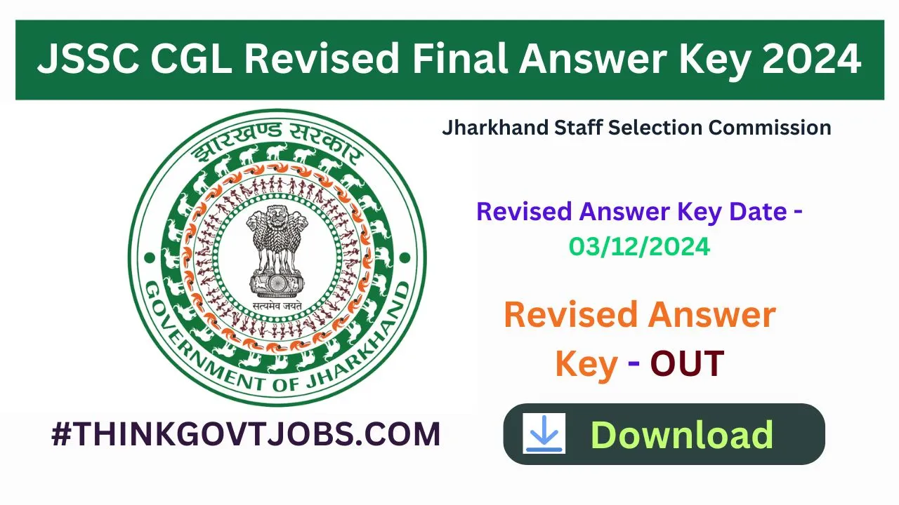 JSSC CGL Revised Final Answer Key 2024