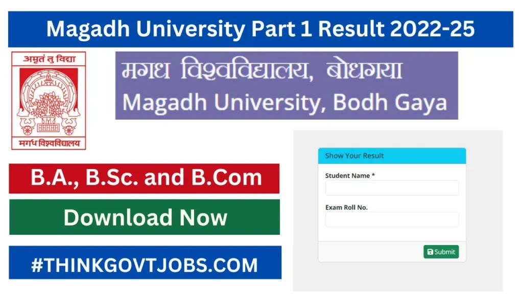 Magadh University Part 1 Result 2022-25