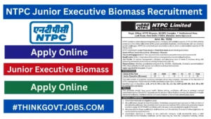 NTPC Junior Executive Biomass Recruitment 2024