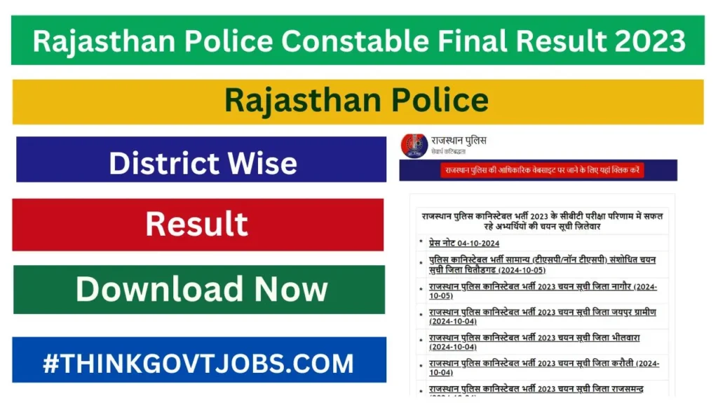 Rajasthan Police Constable Final Result 2023