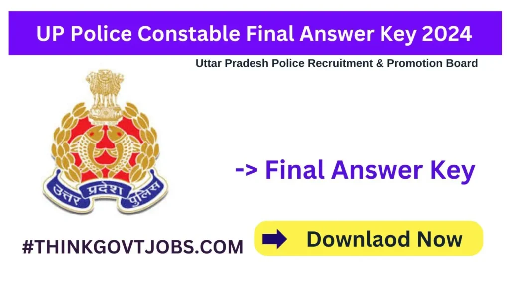 UP Police Constable Final Answer Key 2024