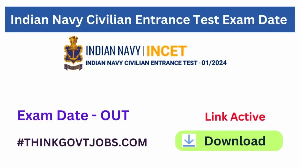 Indian Navy Civilian Entrance Test Admit Card 2024