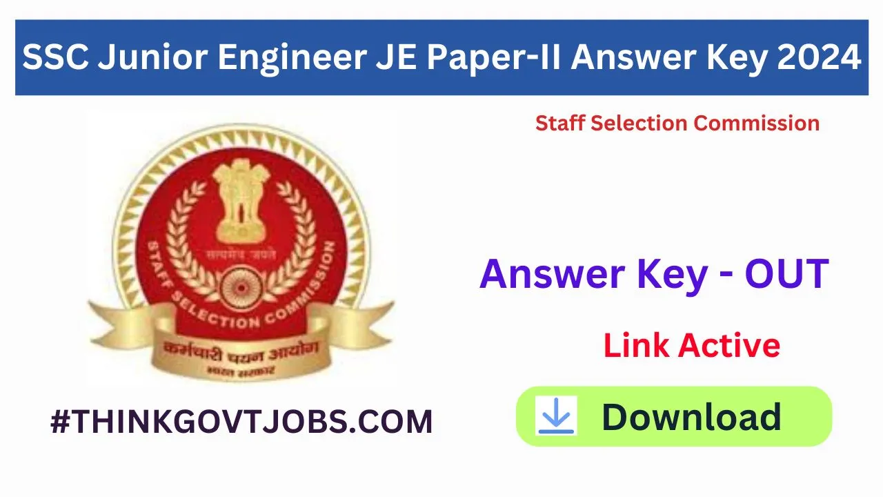 SSC Junior Engineer JE Paper-II Answer Key 2024