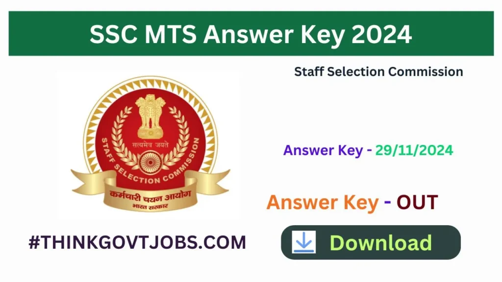 SSC MTS Answer Key 2024