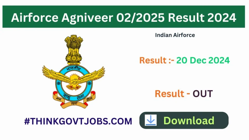 Airforce Agniveer 02/2025 Result 2024