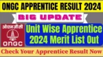 ONGC Apprentice Merit List 2024