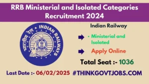 RRB Ministerial and Isolated Categories Recruitment 2024