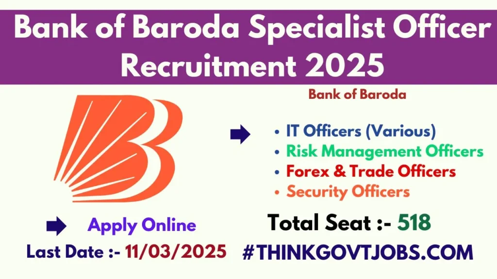 Bank of Baroda 518 SO Recruitment 2025