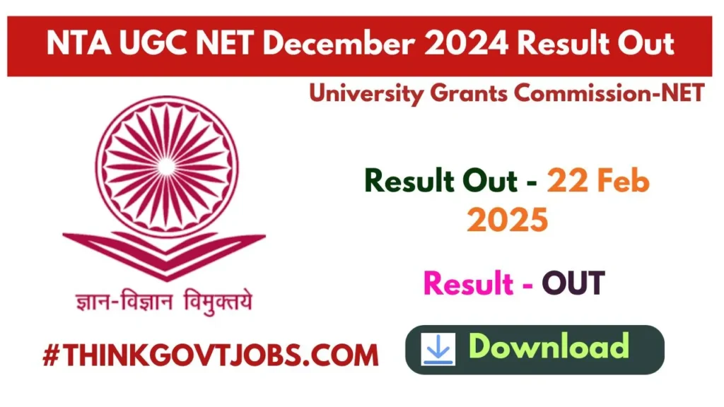 NTA UGC NET December 2024 Result Out