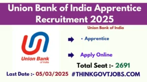 Union Bank of India 2691 Apprentice Recruitment 2025