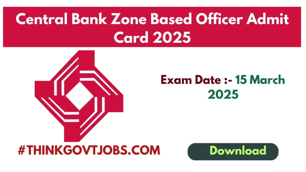 Central Bank 266 Zone Based Officer Admit Card 2025