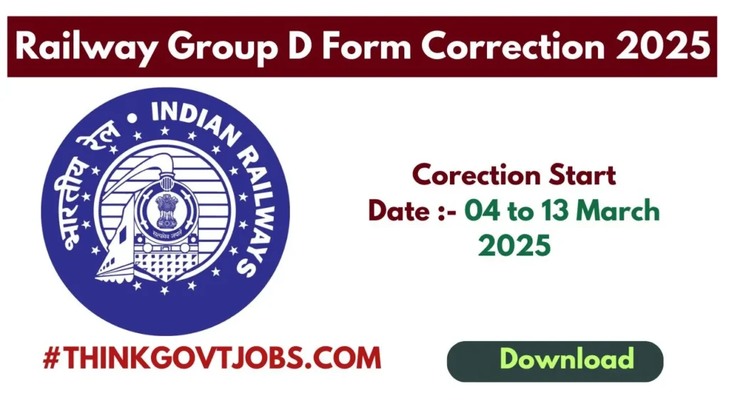 Railway 34438 Group D Form Correction 2025