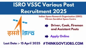 ISRO VSSC 14 Various Post Recruitment 2025