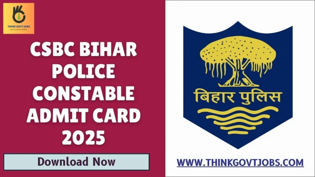 CSBC Bihar Police Constable Admit Card 2025